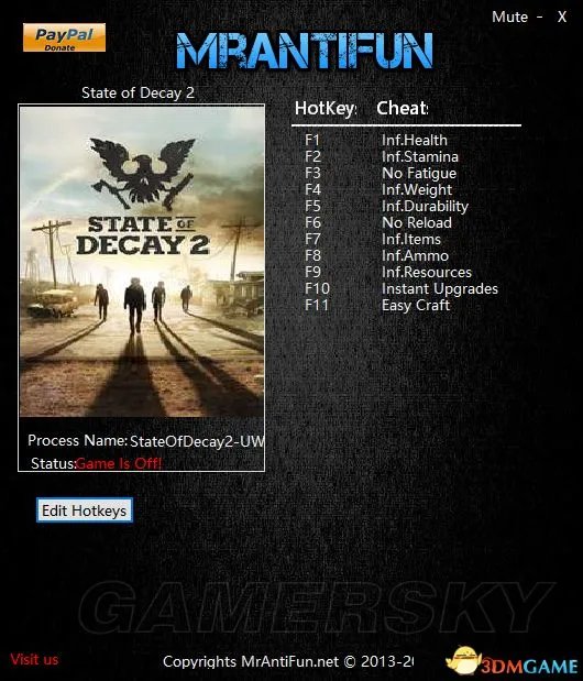 《腐烂国度2》修改器及使用方法说明 腐烂国度2修改器怎么用