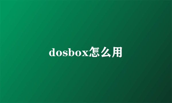dosbox怎么用