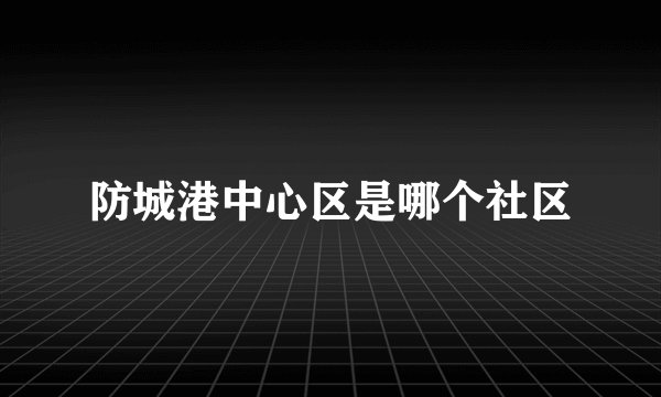 防城港中心区是哪个社区