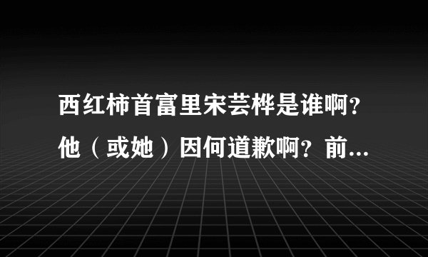 西红柿首富里宋芸桦是谁啊？他（或她）因何道歉啊？前因后果一一说明白吧？谢谢了！