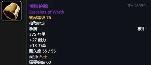 《魔兽世界》怀旧服战士T2愤怒套装属性出处一览