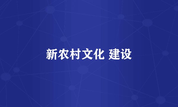 新农村文化 建设