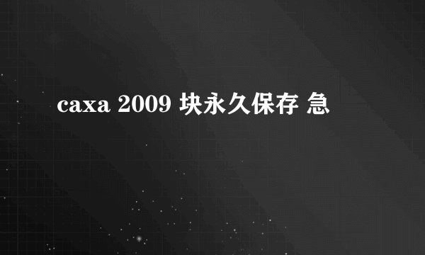 caxa 2009 块永久保存 急