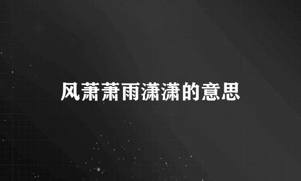 风萧萧雨潇潇的意思