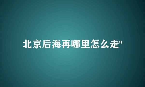 北京后海再哪里怎么走