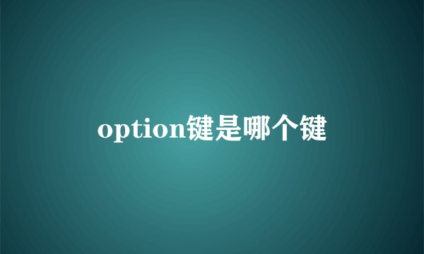option键是哪个键