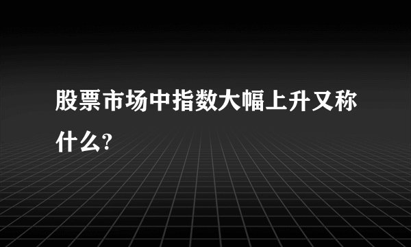 股票市场中指数大幅上升又称什么?