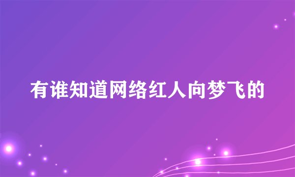 有谁知道网络红人向梦飞的