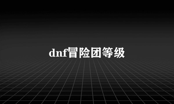 dnf冒险团等级