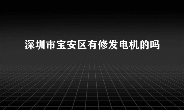深圳市宝安区有修发电机的吗