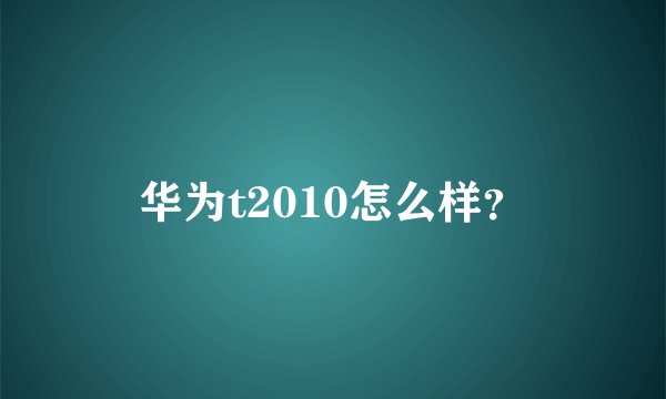 华为t2010怎么样？