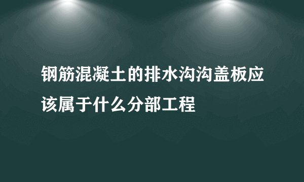 钢筋混凝土的排水沟沟盖板应该属于什么分部工程