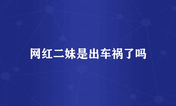 网红二妹是出车祸了吗
