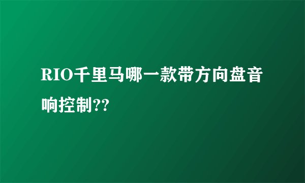RIO千里马哪一款带方向盘音响控制??