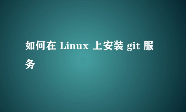 如何在 Linux 上安装 git 服务