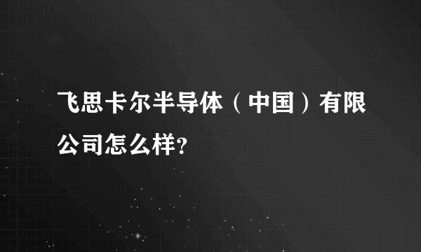 飞思卡尔半导体（中国）有限公司怎么样？