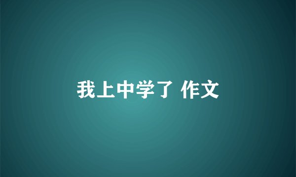 我上中学了 作文