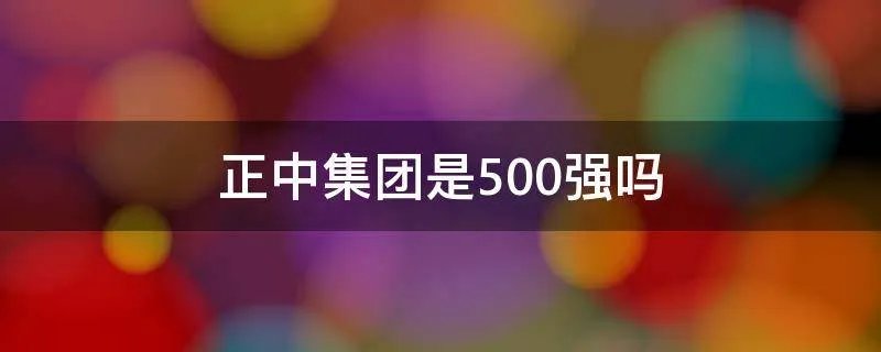 正中集团是500强吗