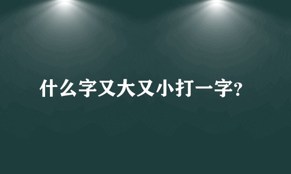 什么字又大又小打一字？
