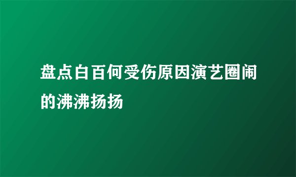 盘点白百何受伤原因演艺圈闹的沸沸扬扬