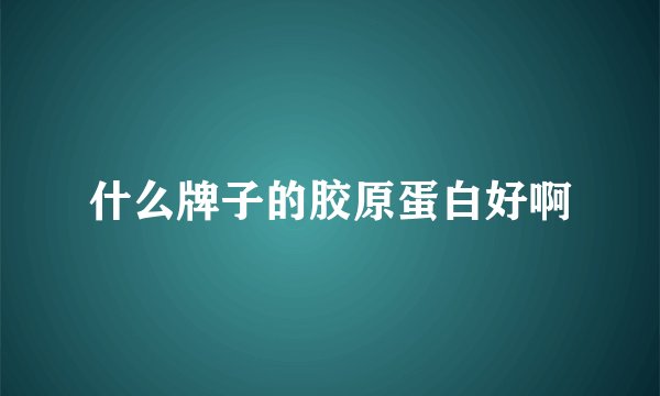 什么牌子的胶原蛋白好啊