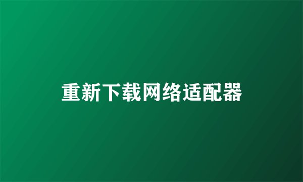 重新下载网络适配器