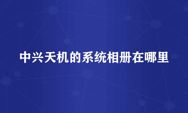 中兴天机的系统相册在哪里