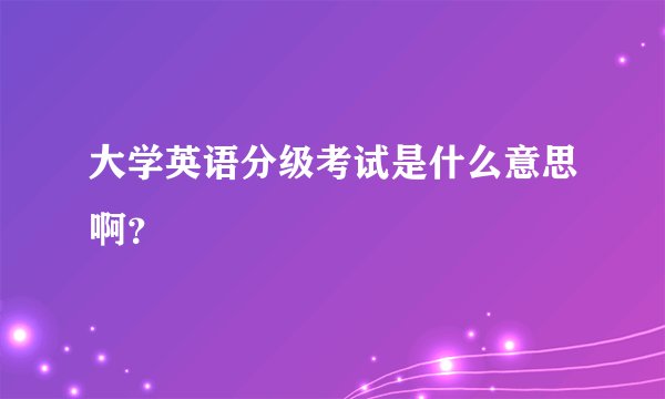 大学英语分级考试是什么意思啊？