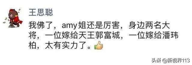 如何看待王思聪说潘玮柏的老婆是Amy的一名大将?