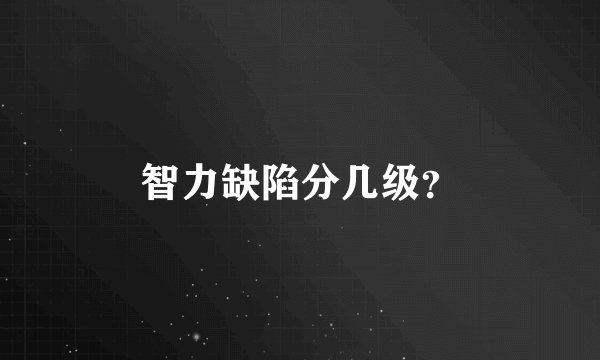 智力缺陷分几级？