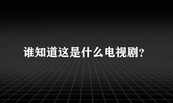 谁知道这是什么电视剧？