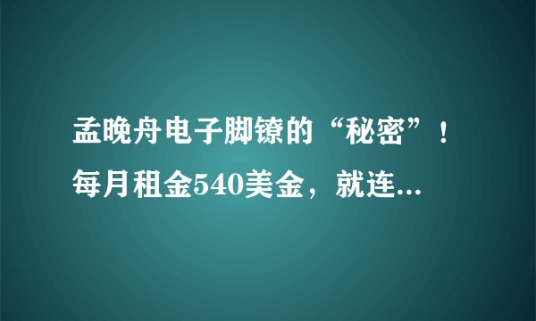 孟晚舟电子脚镣的“秘密”！每月租金540美金，就连洗澡也不能摘？