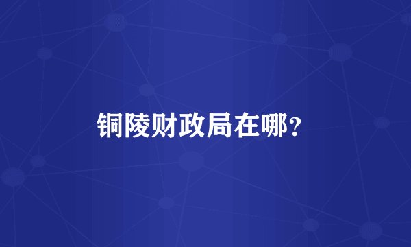 铜陵财政局在哪？