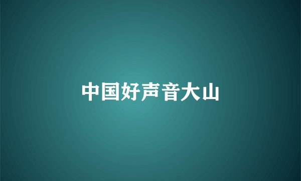 中国好声音大山