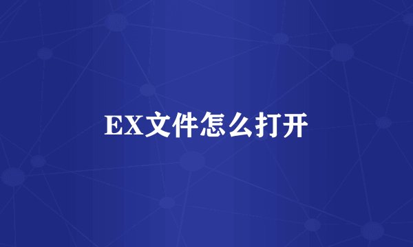 EX文件怎么打开