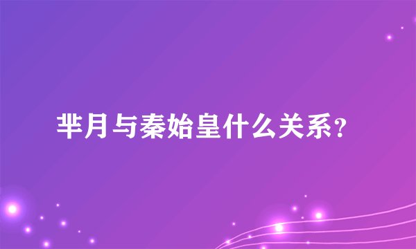 芈月与秦始皇什么关系？