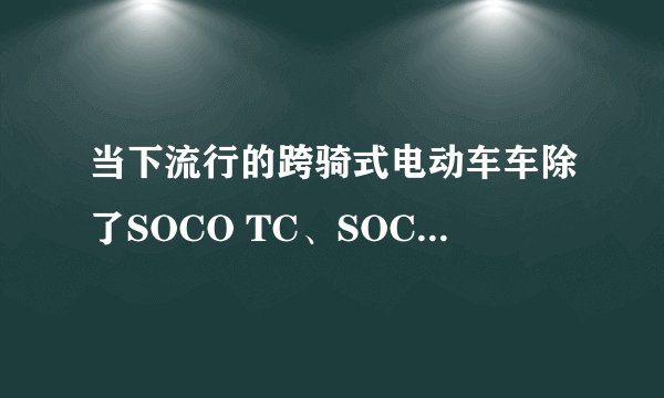 当下流行的跨骑式电动车车除了SOCO TC、SOCO TS-PRO，还有什么吗？