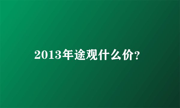2013年途观什么价？