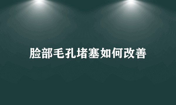 脸部毛孔堵塞如何改善