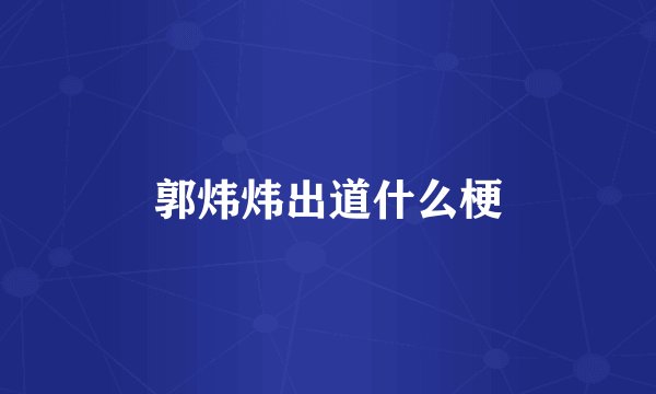 郭炜炜出道什么梗