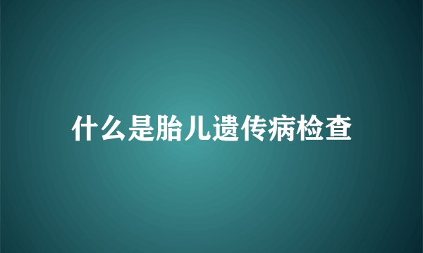 什么是胎儿遗传病检查