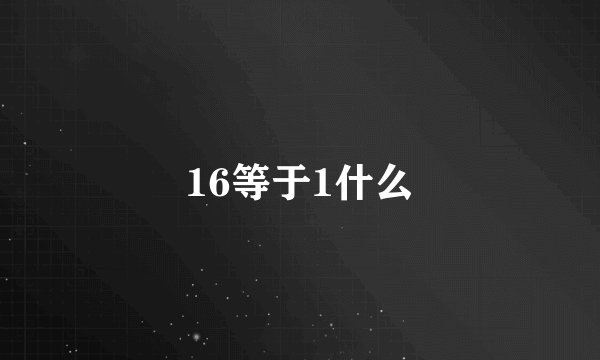 16等于1什么