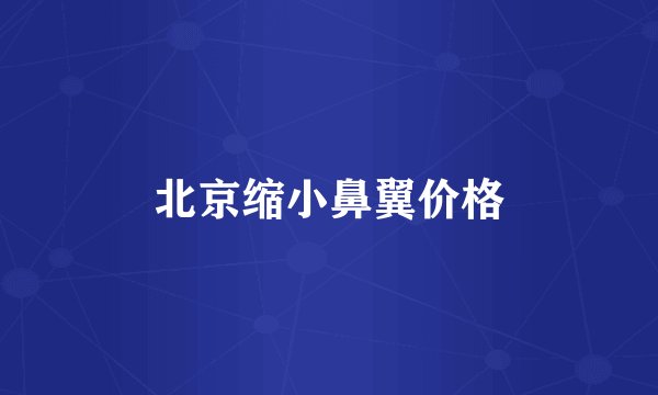 北京缩小鼻翼价格