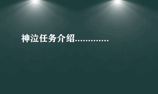 神泣任务介绍.............