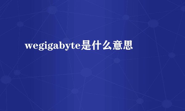 wegigabyte是什么意思