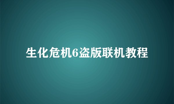 生化危机6盗版联机教程