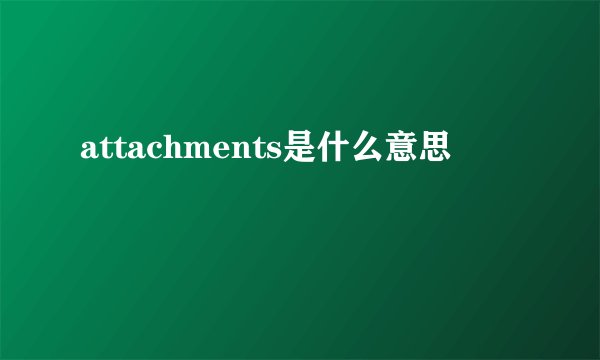 attachments是什么意思