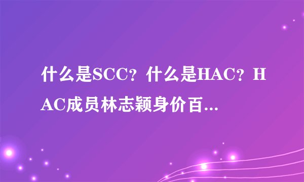 什么是SCC？什么是HAC？HAC成员林志颖身价百亿以上，这才是高富