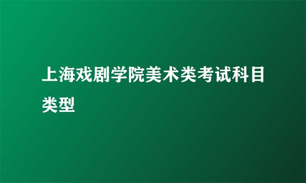 上海戏剧学院美术类考试科目类型