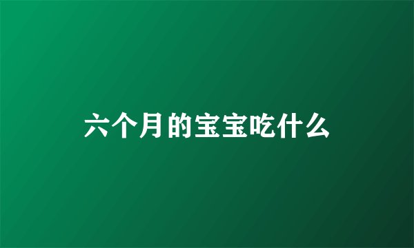 六个月的宝宝吃什么